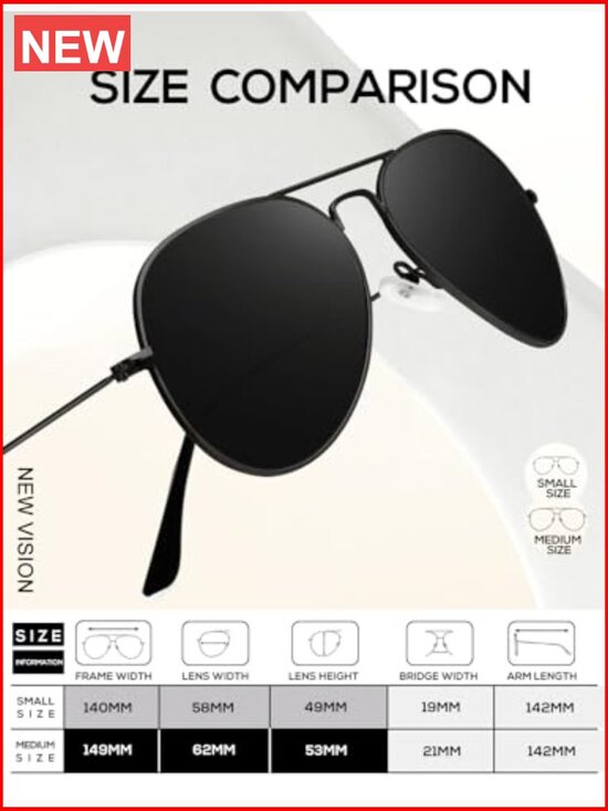 Classic Aviator Polarized Sunglasses for Driving UV Blocking main image 7